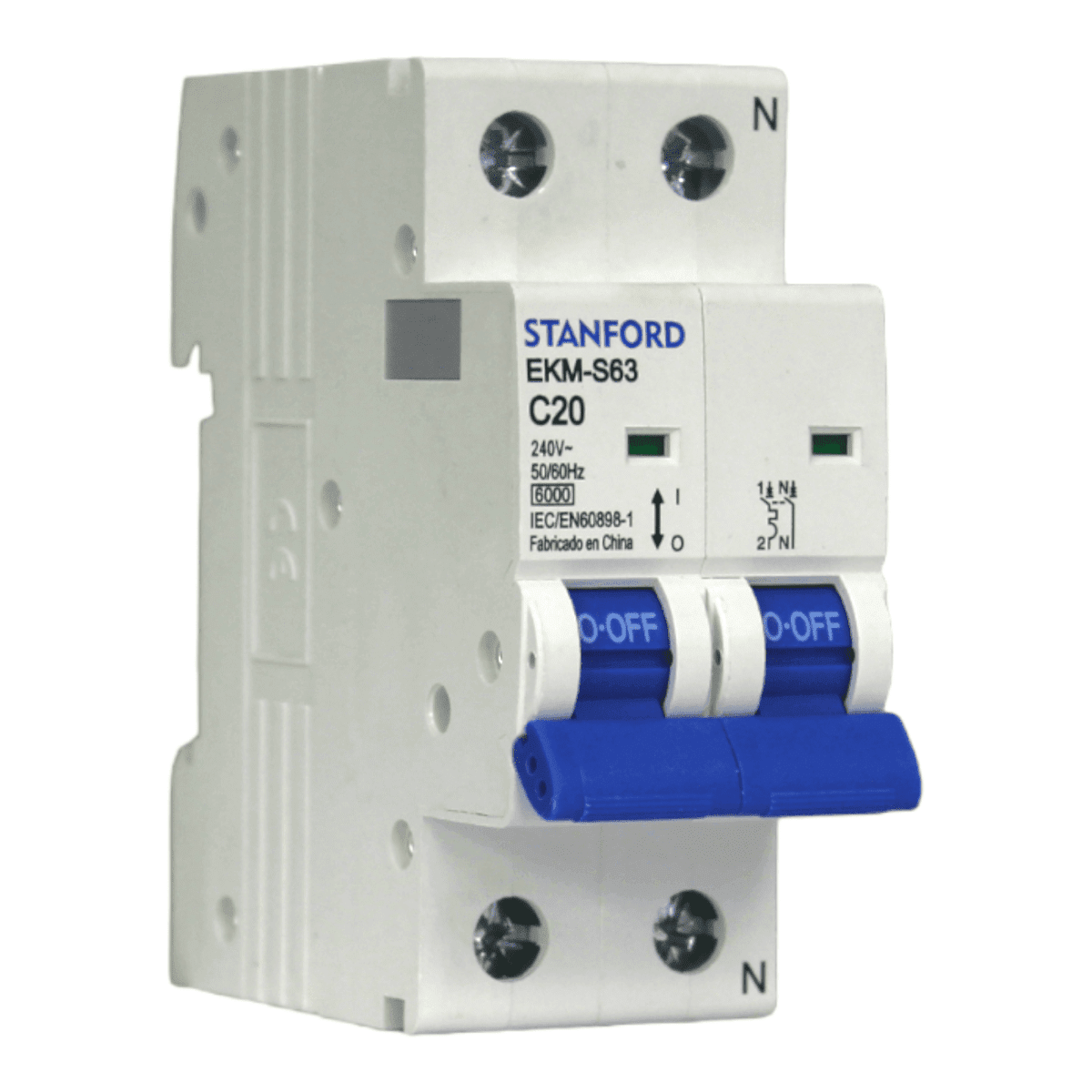 Interruptor Automático 2x20A 6KA Curva C STANFORD