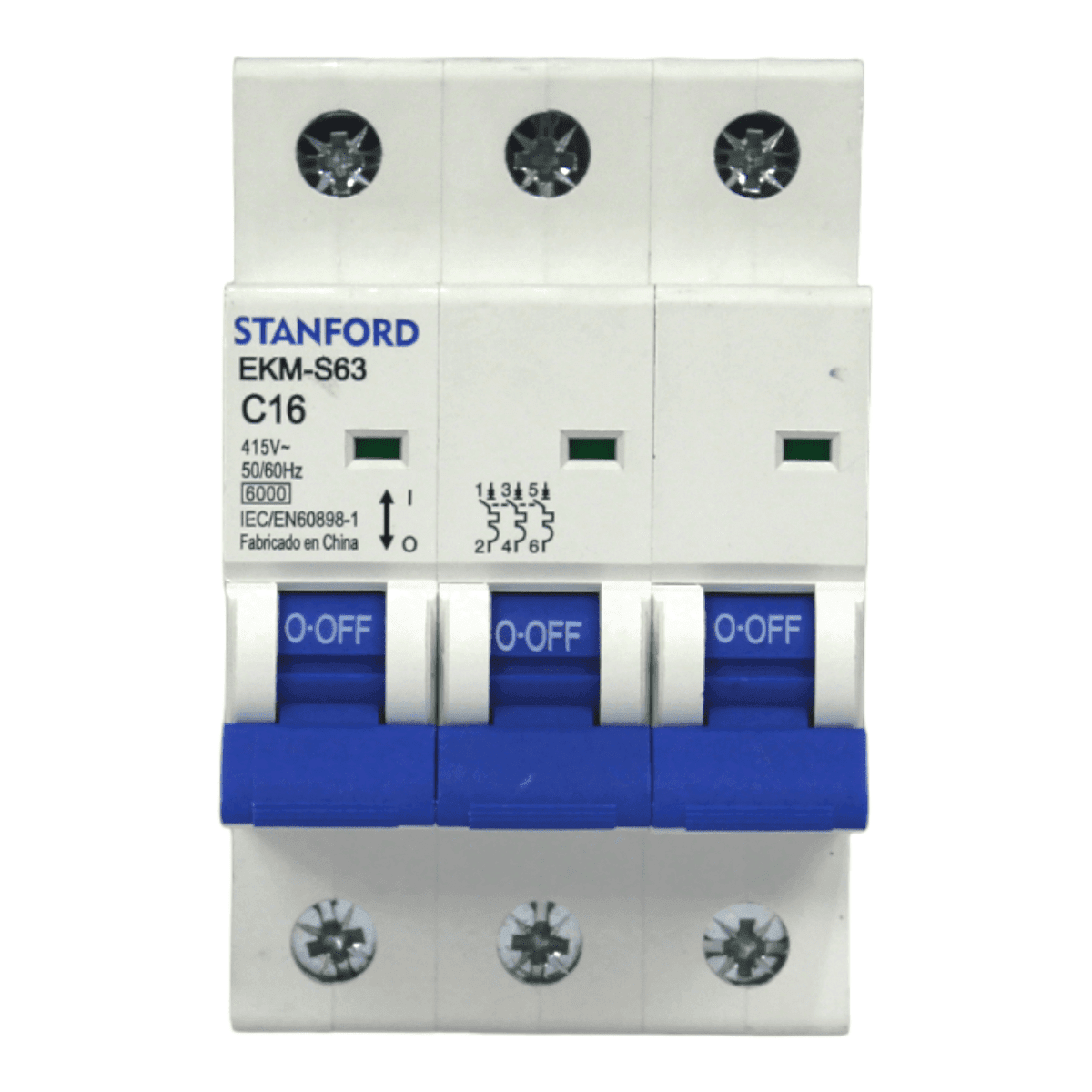 Interruptor Automático 3x16A 6KA Curva C STANFORD - Imagen 2