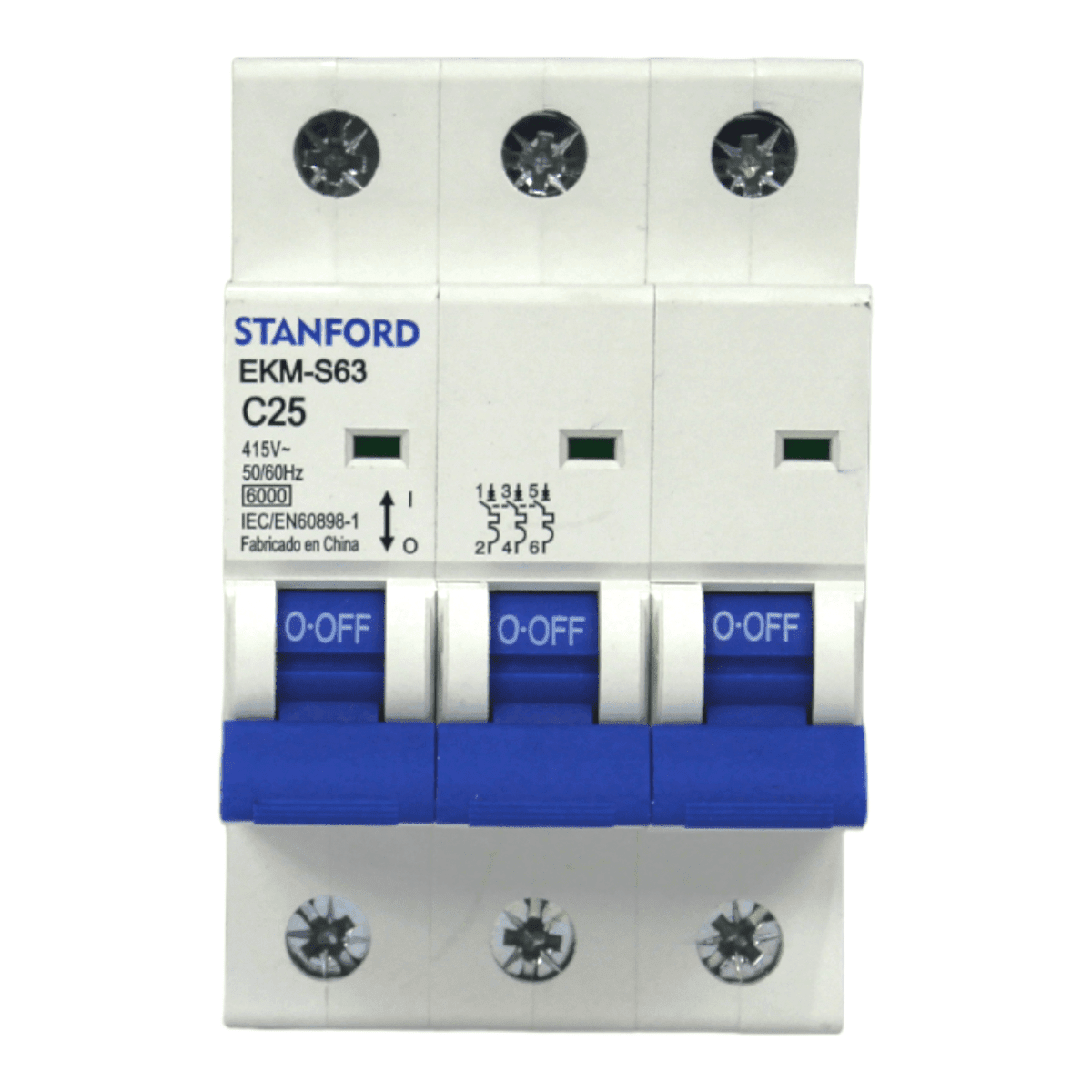 Interruptor Automático 3x25A 6KA Curva C STANFORD - Imagen 2
