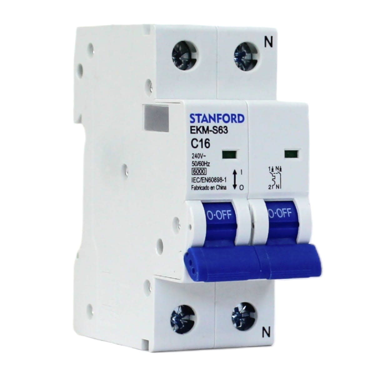 Interruptor Automático 2x16A 6KA Curva C STANFORD