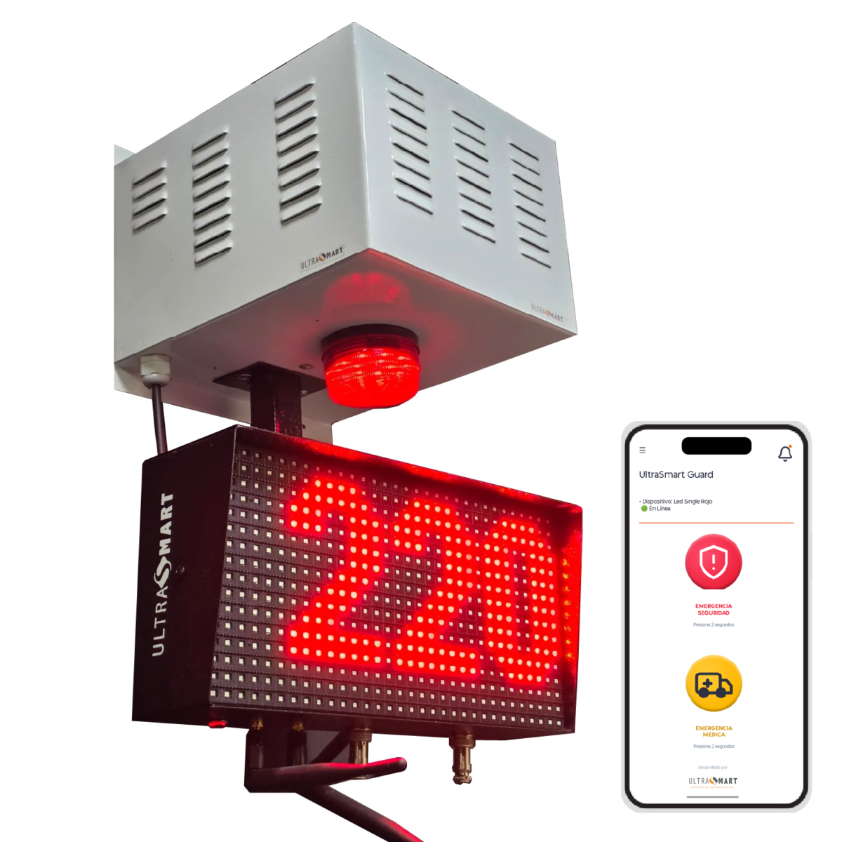 Sistema de Alarma Comunitaria Ultrasmart SOS 4G con Visor y App