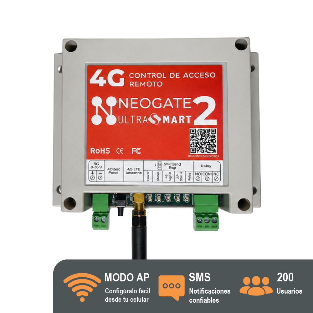 Abre Porton por Celular UltraSmart NeoGate 2 Lite - 200 Usuarios