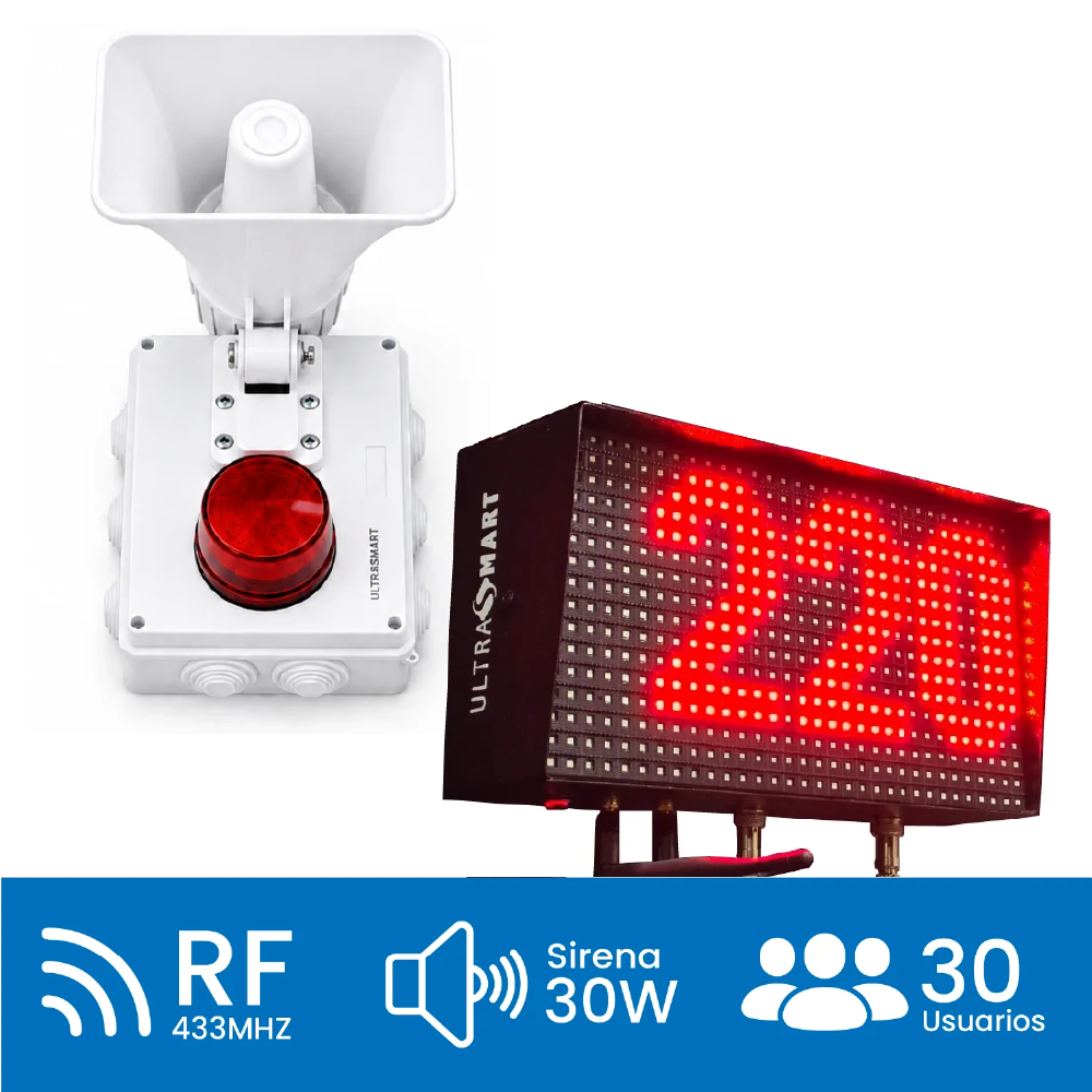 Alarma Comunitaria con Visor, RF y Sirena 30W Ultrasmart SOS