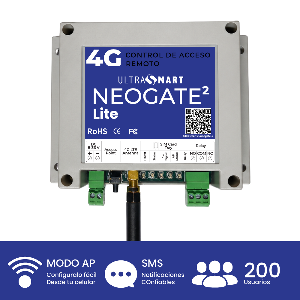 Abre Porton por Celular UltraSmart NeoGate 2 Lite - 200 Usuarios