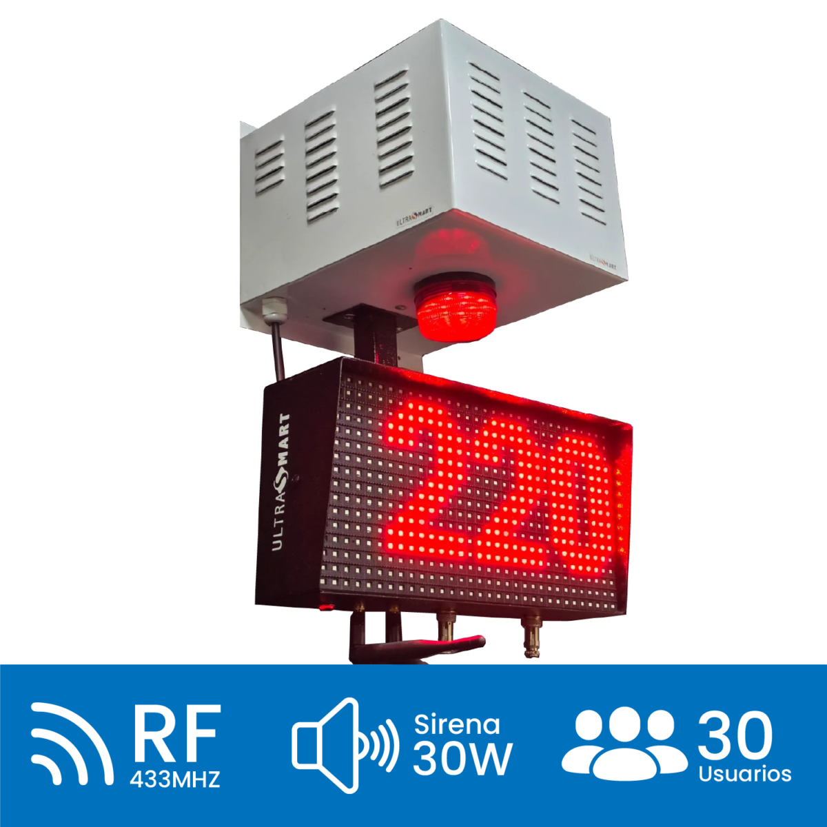 Alarma Comunitaria con Visor, RF y Sirena 30W Ultrasmart SOS