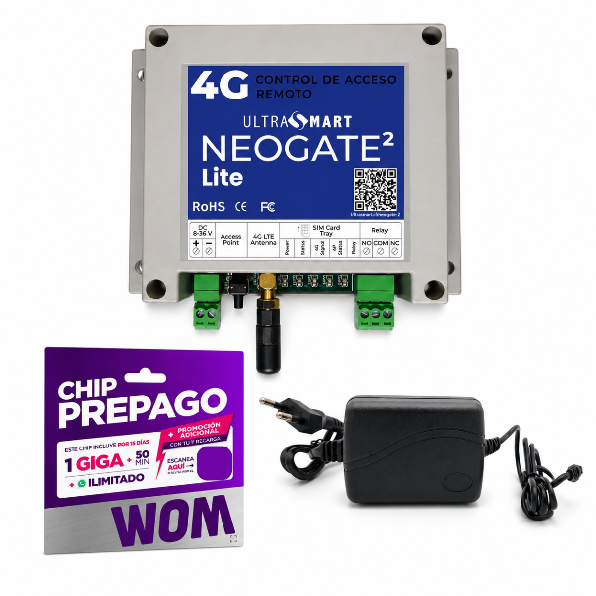 Kit Abre Porton Ultrasmart Neogate 2 Lite - 200 Usuarios