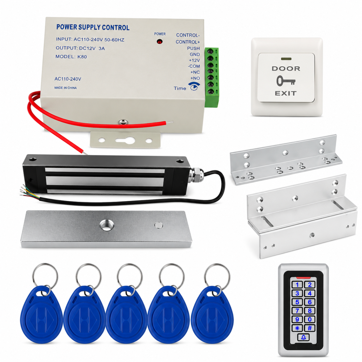 Kit Control de Acceso con Cerradura Magnética a Prueba de Agua 280KG