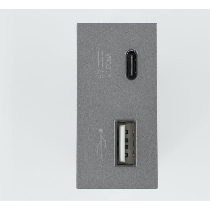 Modulo Cargador USB + Tipo C 2100MA / DC5V Ultrasmart Style Grey